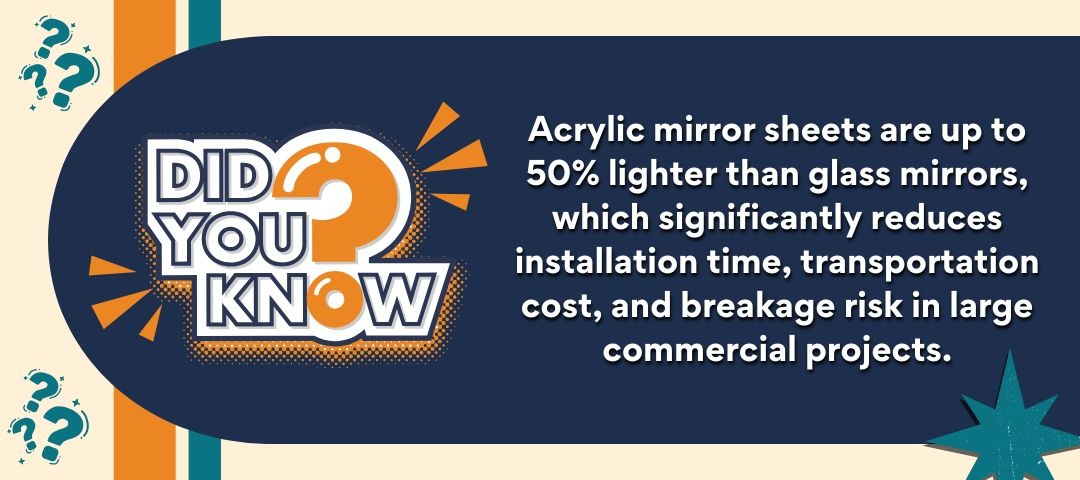 acrylic mirror sheet are stronger and more durable than glass